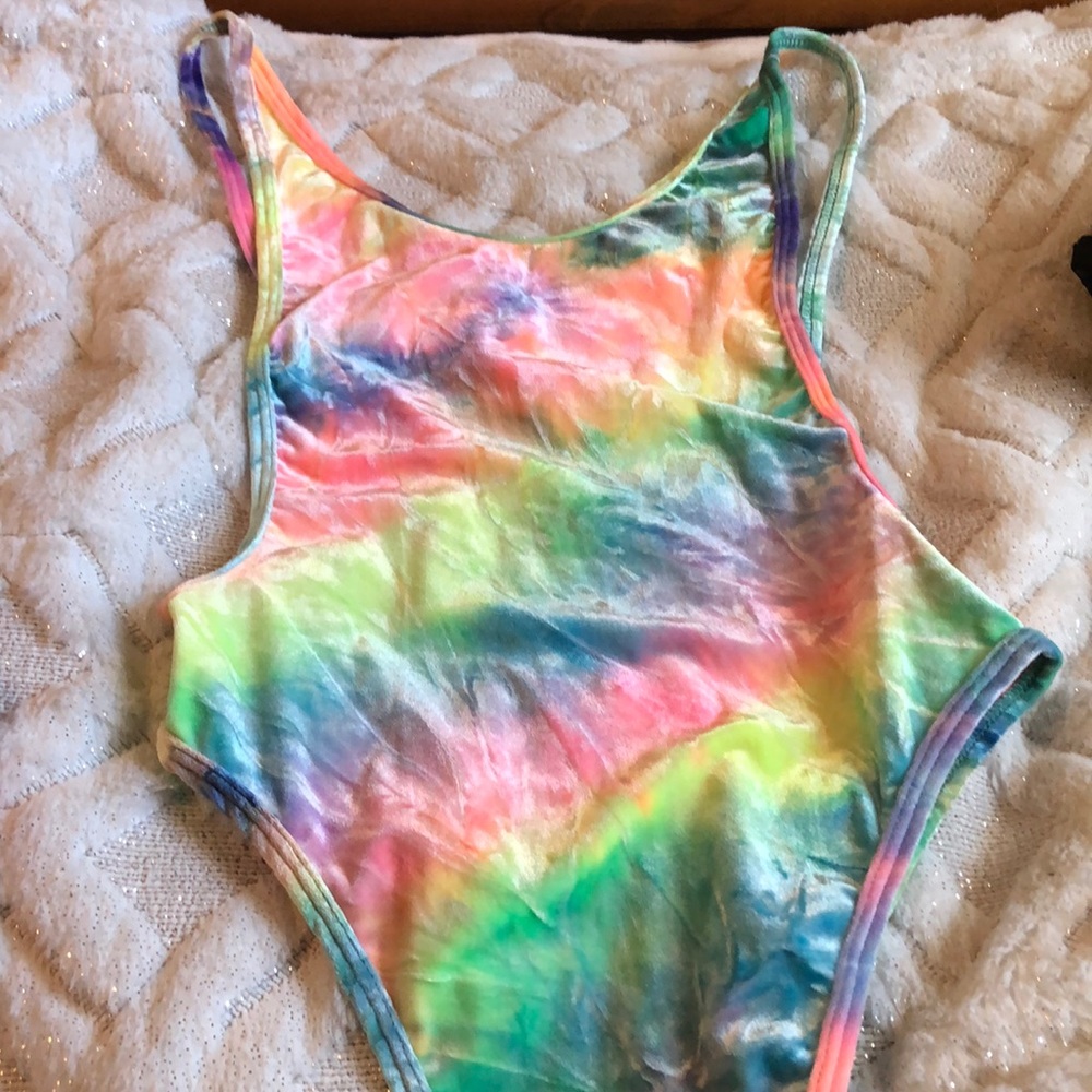 Velvet rainbow festival bodysuit / exotic dance